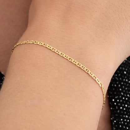 Mariner Chain Bracelet in 14k Solid Gold - JCarat