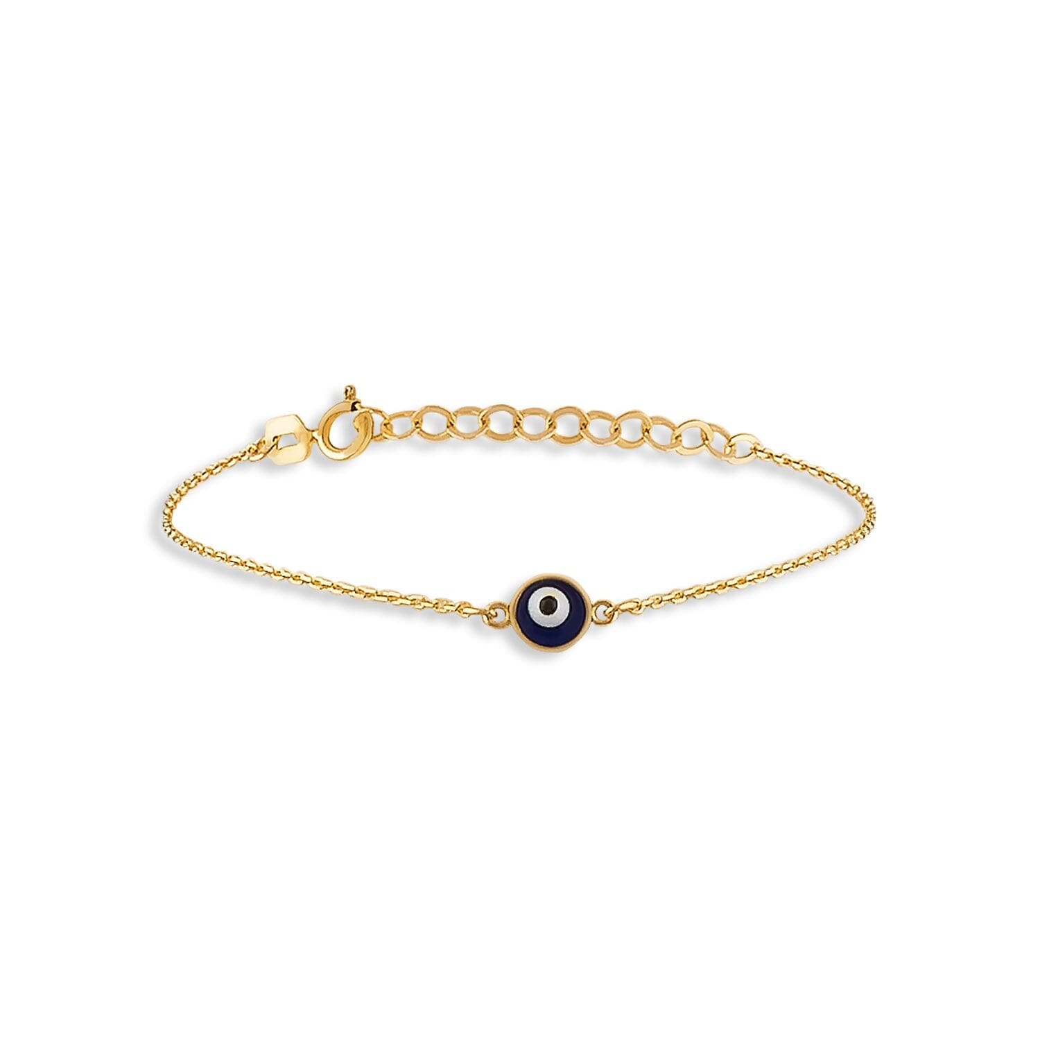 Mini Evil Eye Bracelet in 14k Solid Gold - JCarat