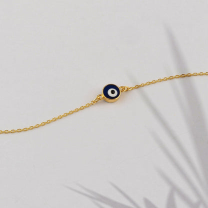 Mini Evil Eye Bracelet in 14k Solid Gold - JCarat