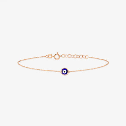 Mini Evil Eye Bracelet in 14k Solid Gold - JCarat