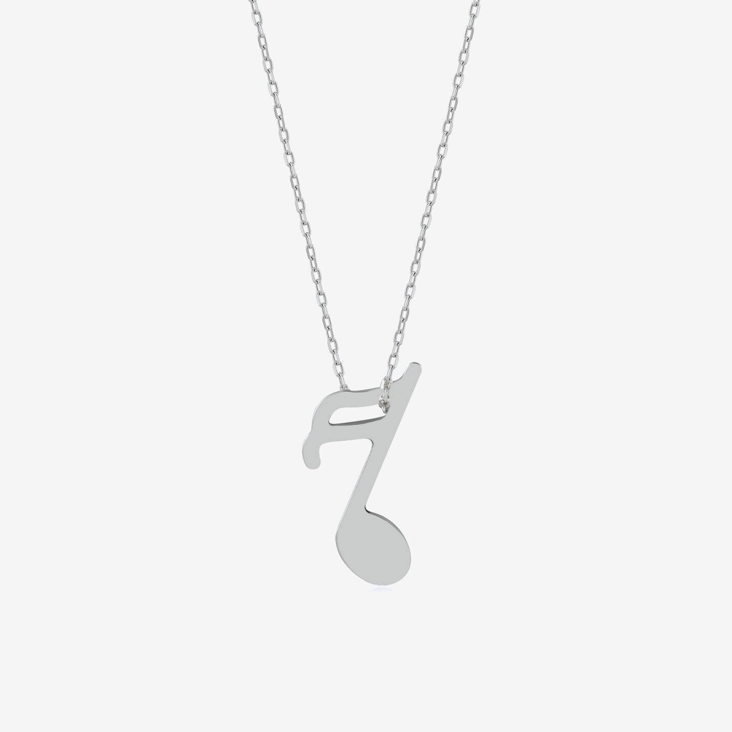 Music Note Necklace in 14k Solid Gold - JCarat