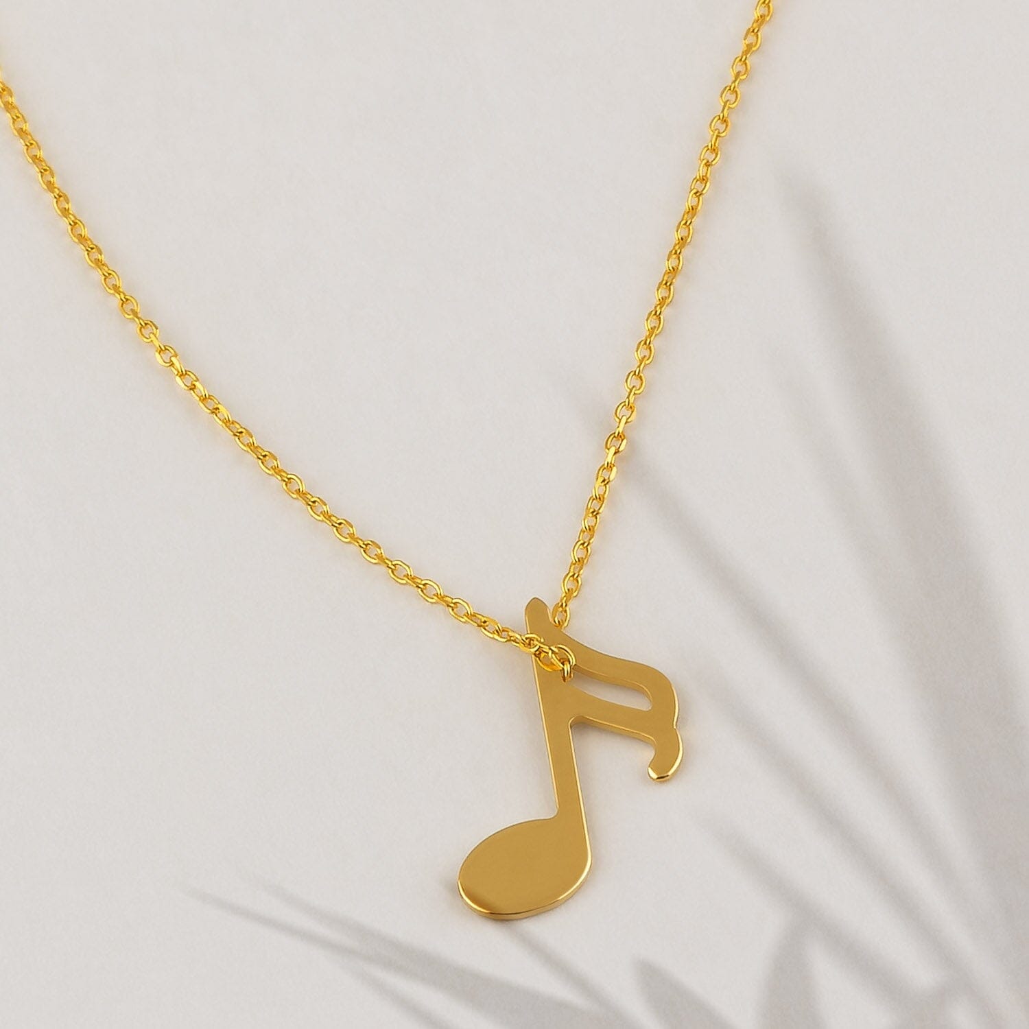 Music Note Necklace in 14k Solid Gold - JCarat