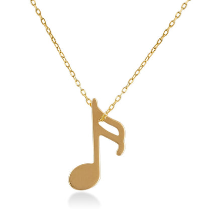 Music Note Necklace in 14k Solid Gold - JCarat