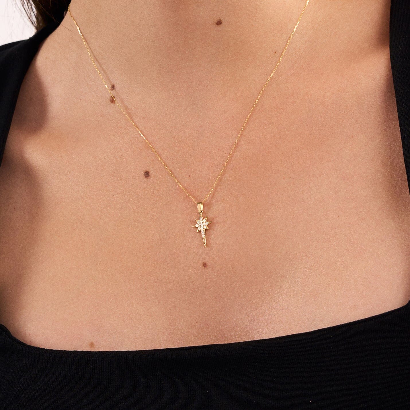 Northstar Necklace in 14k Solid Gold - JCarat