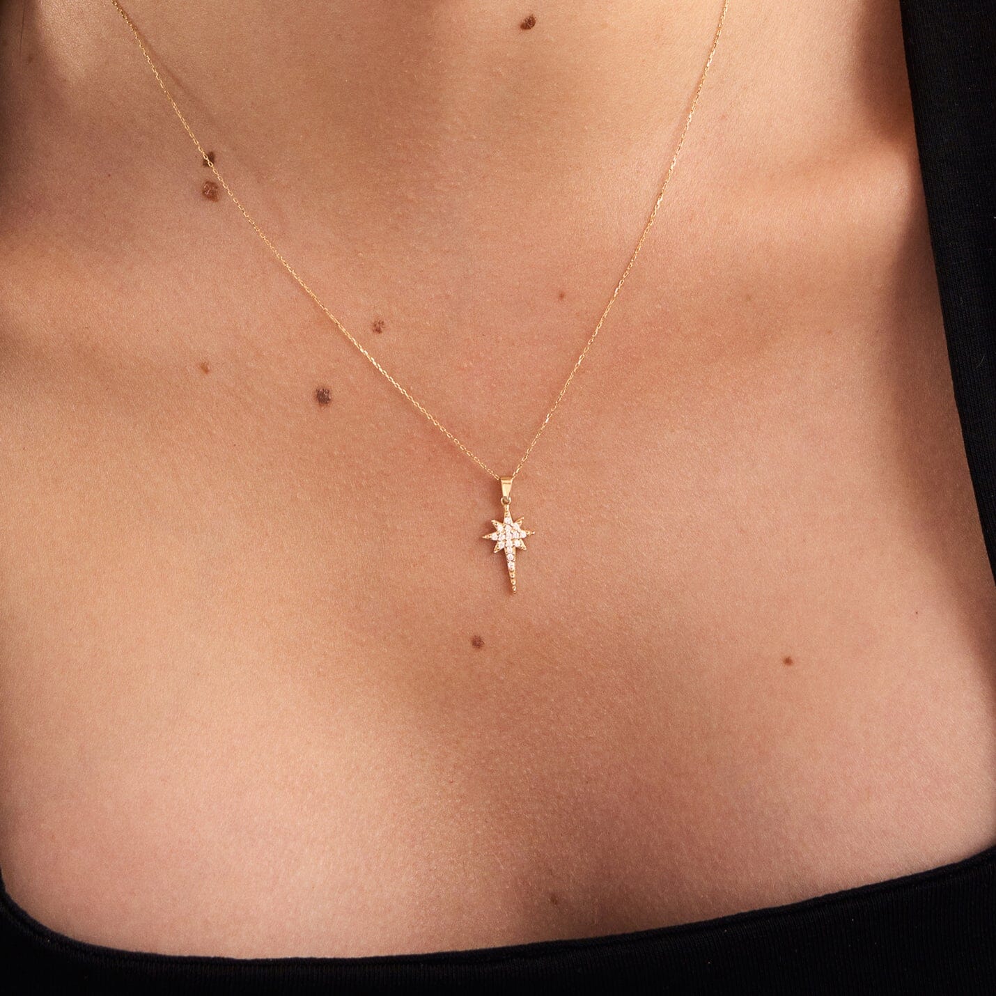 Northstar Necklace in 14k Solid Gold - JCarat