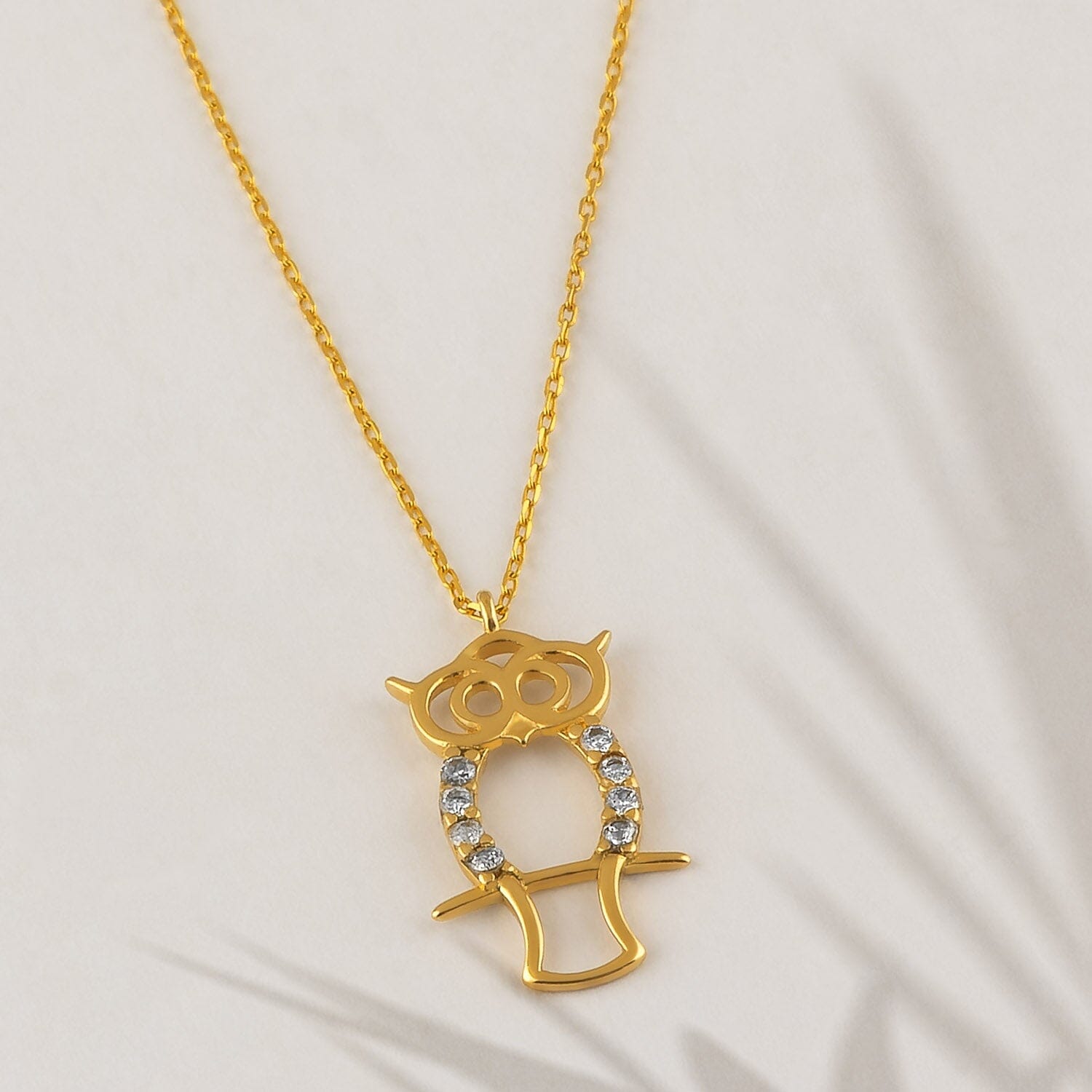 Owl Necklace in 14k Solid Gold - JCarat