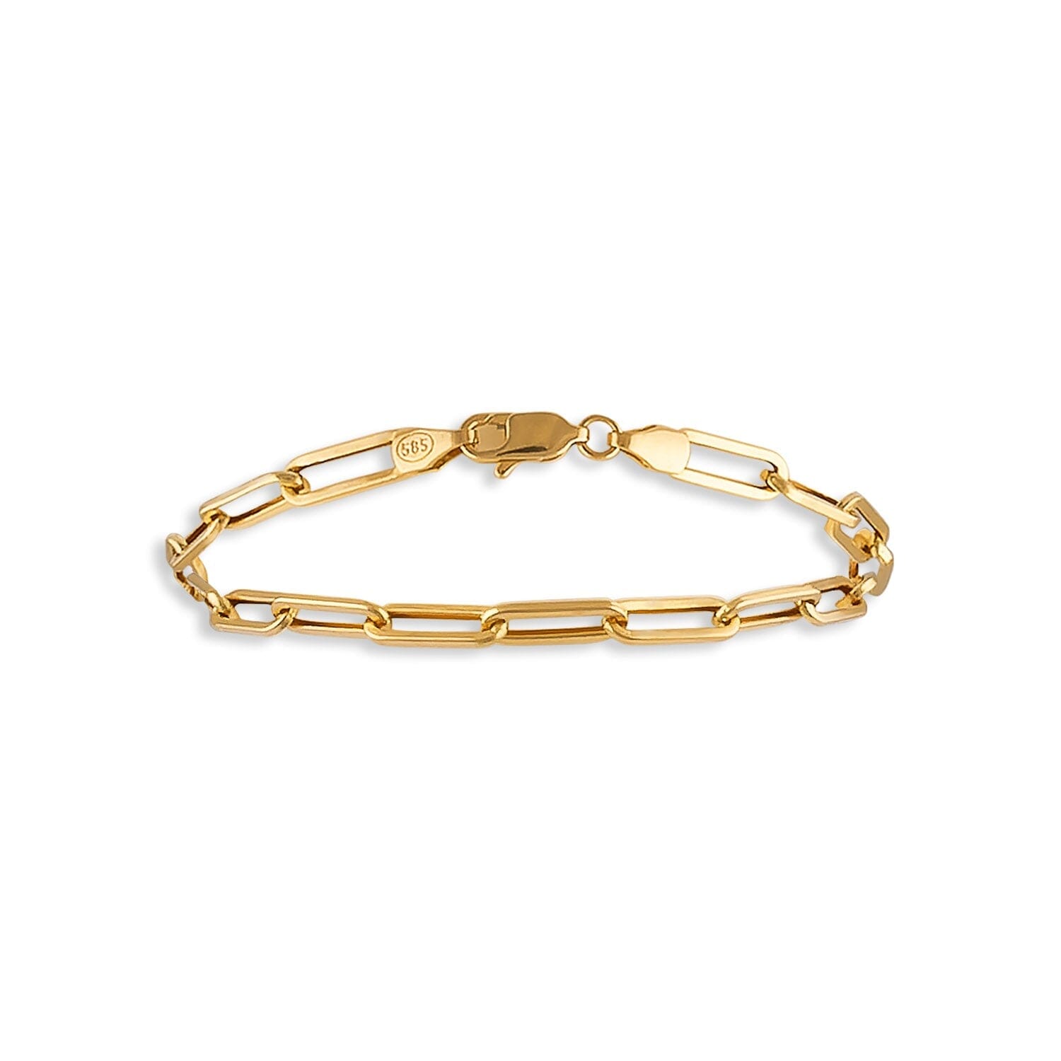 Paperclip Bracelet in 14k Solid Gold - JCarat