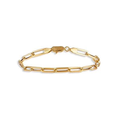 Paperclip Bracelet in 14k Solid Gold - JCarat