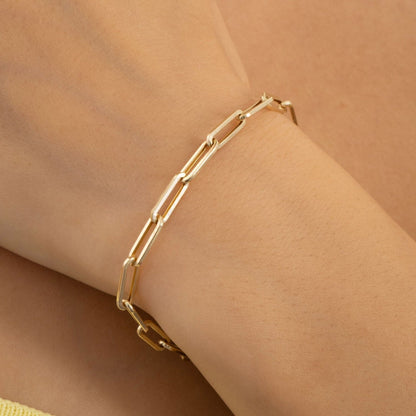 Paperclip Bracelet in 14k Solid Gold - JCarat