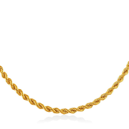 Rope Necklace in 14k Solid Gold - JCarat