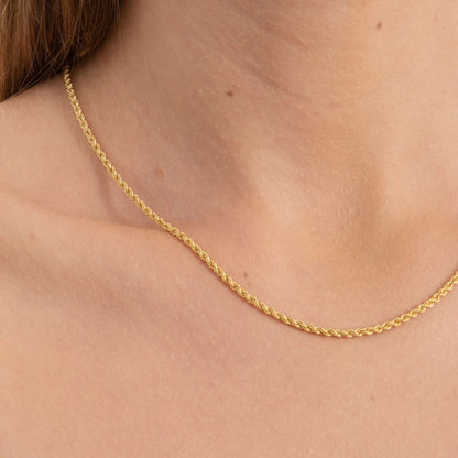 Rope Necklace in 14k Solid Gold - JCarat