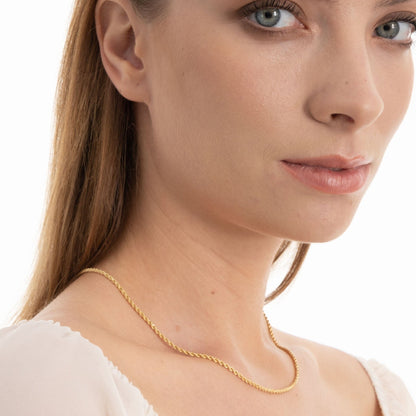 Rope Necklace in 14k Solid Gold - JCarat