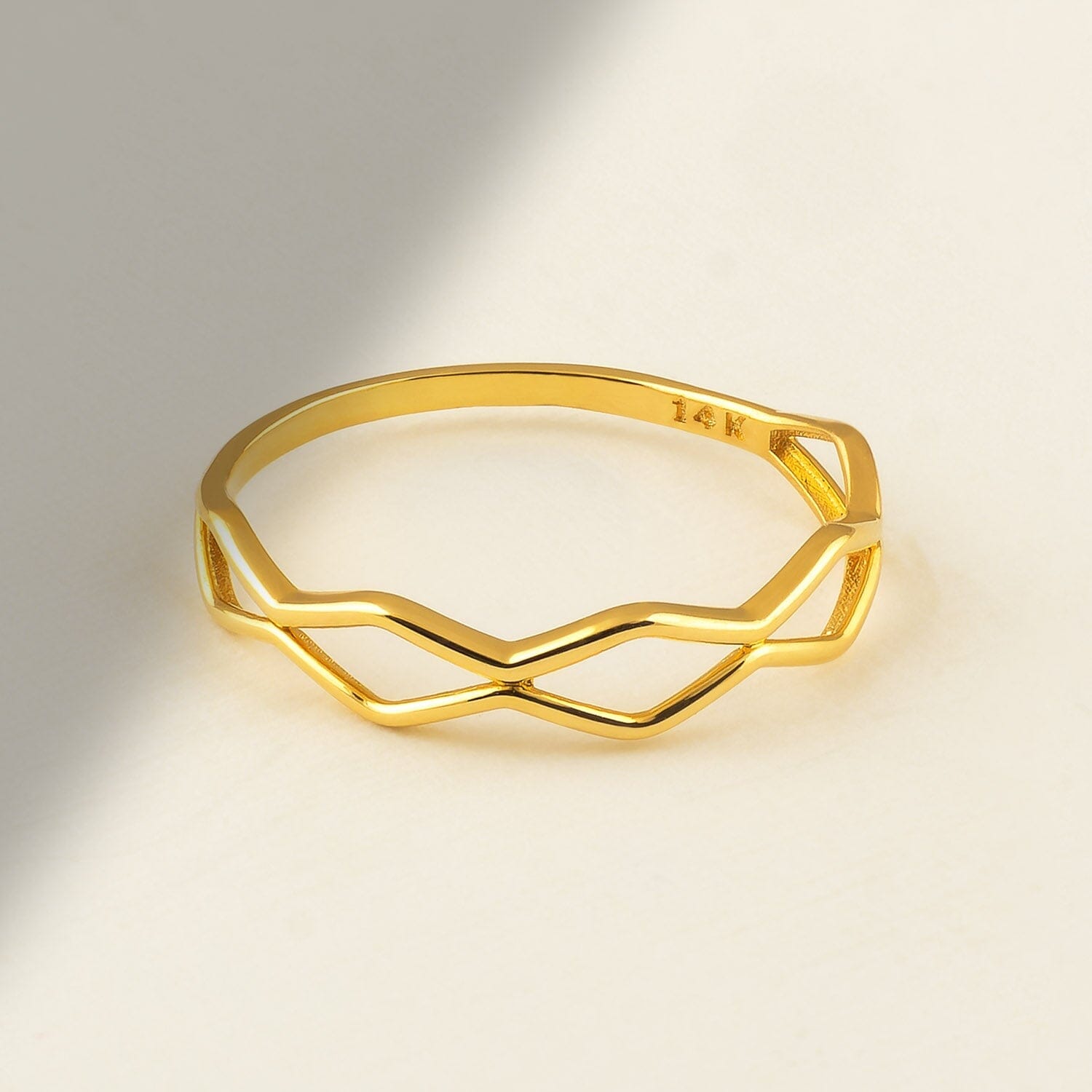 Spiral Pattern Ring in 14k Solid Gold - JCarat