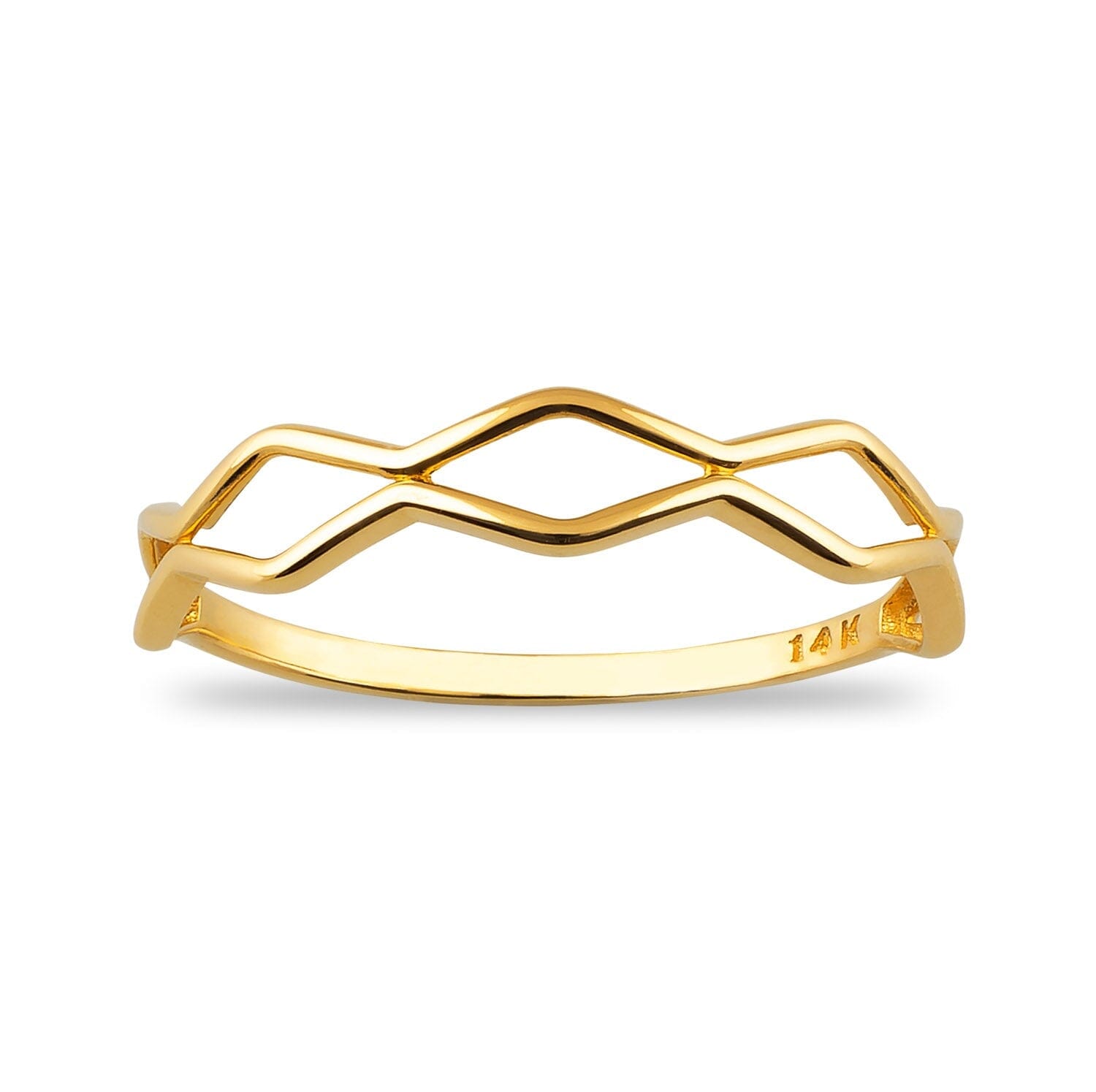 Spiral Pattern Ring in 14k Solid Gold - JCarat