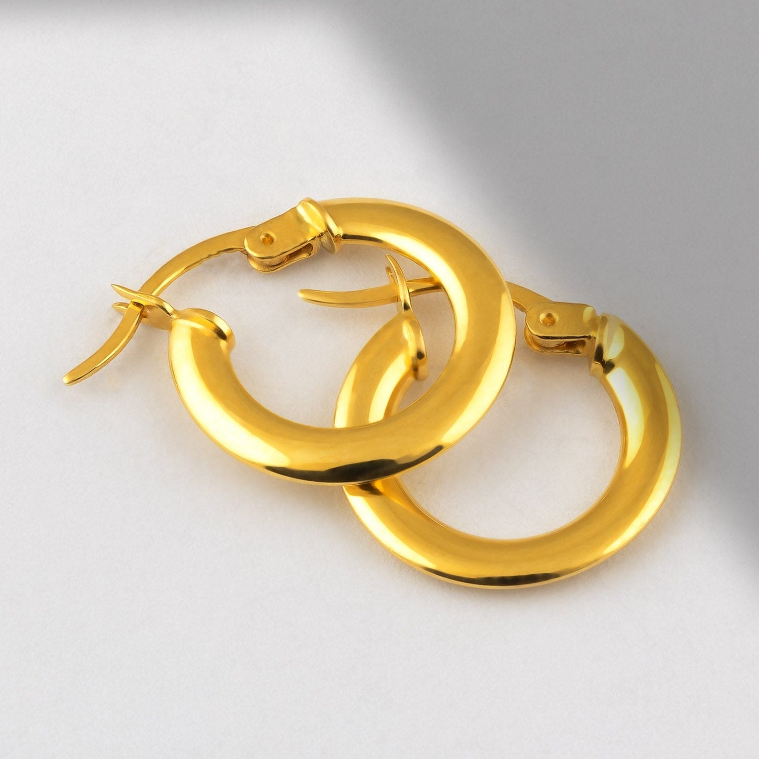 Square Hoops in 14k Solid Gold - JCarat