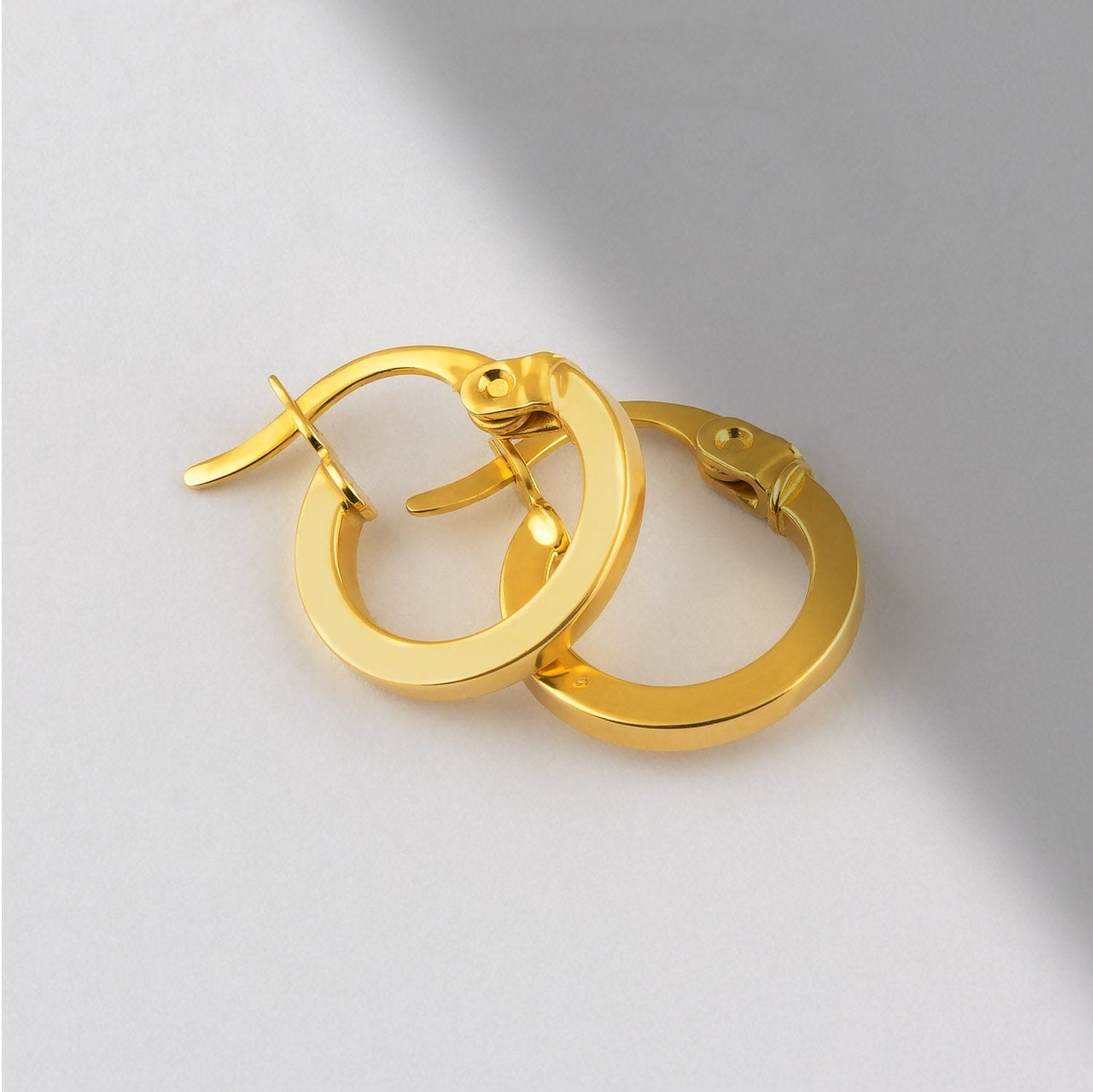 Square Hoops in 14k Solid Gold - JCarat