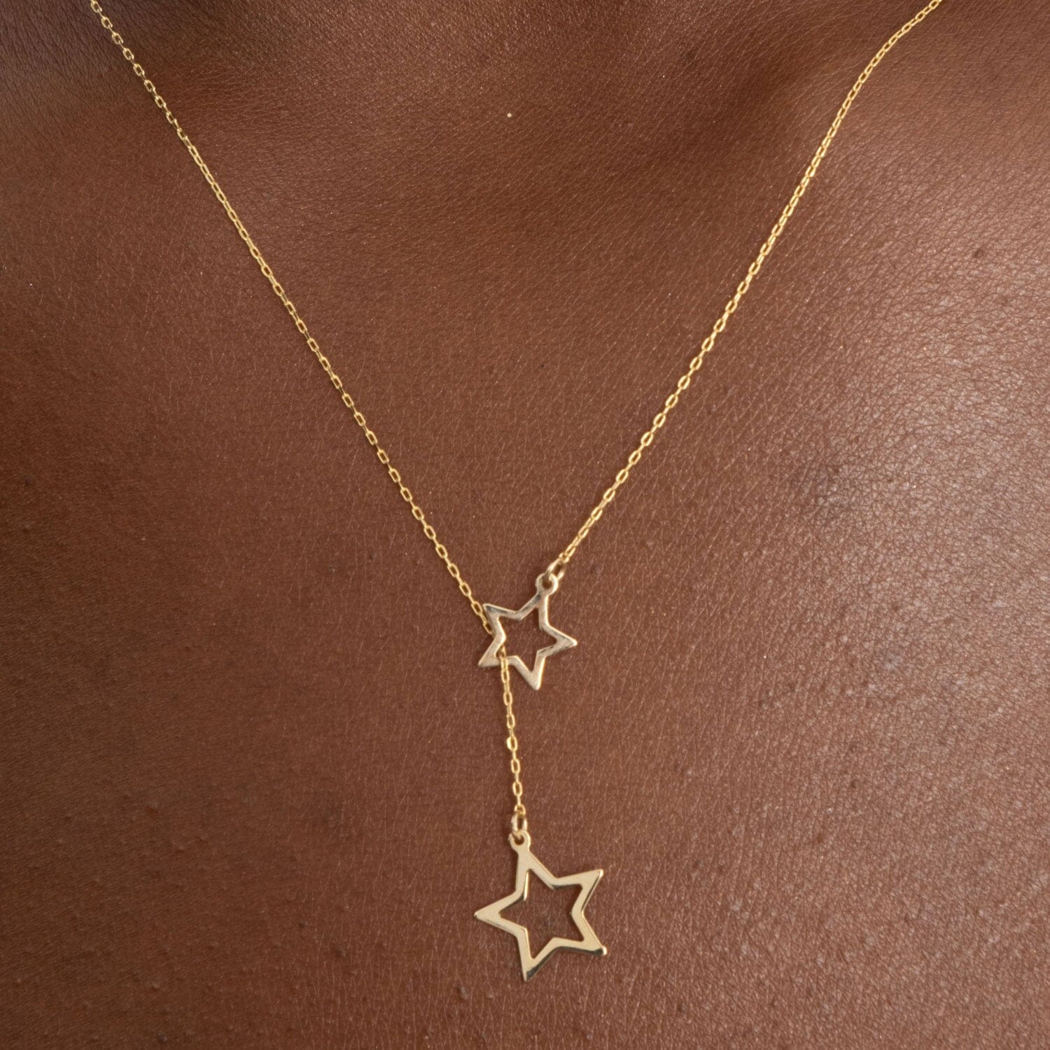 Stars Y-Necklace in 14k Solid Gold - JCarat