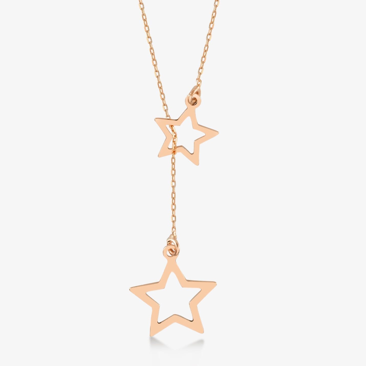 Stars Y-Necklace in 14k Solid Gold - JCarat