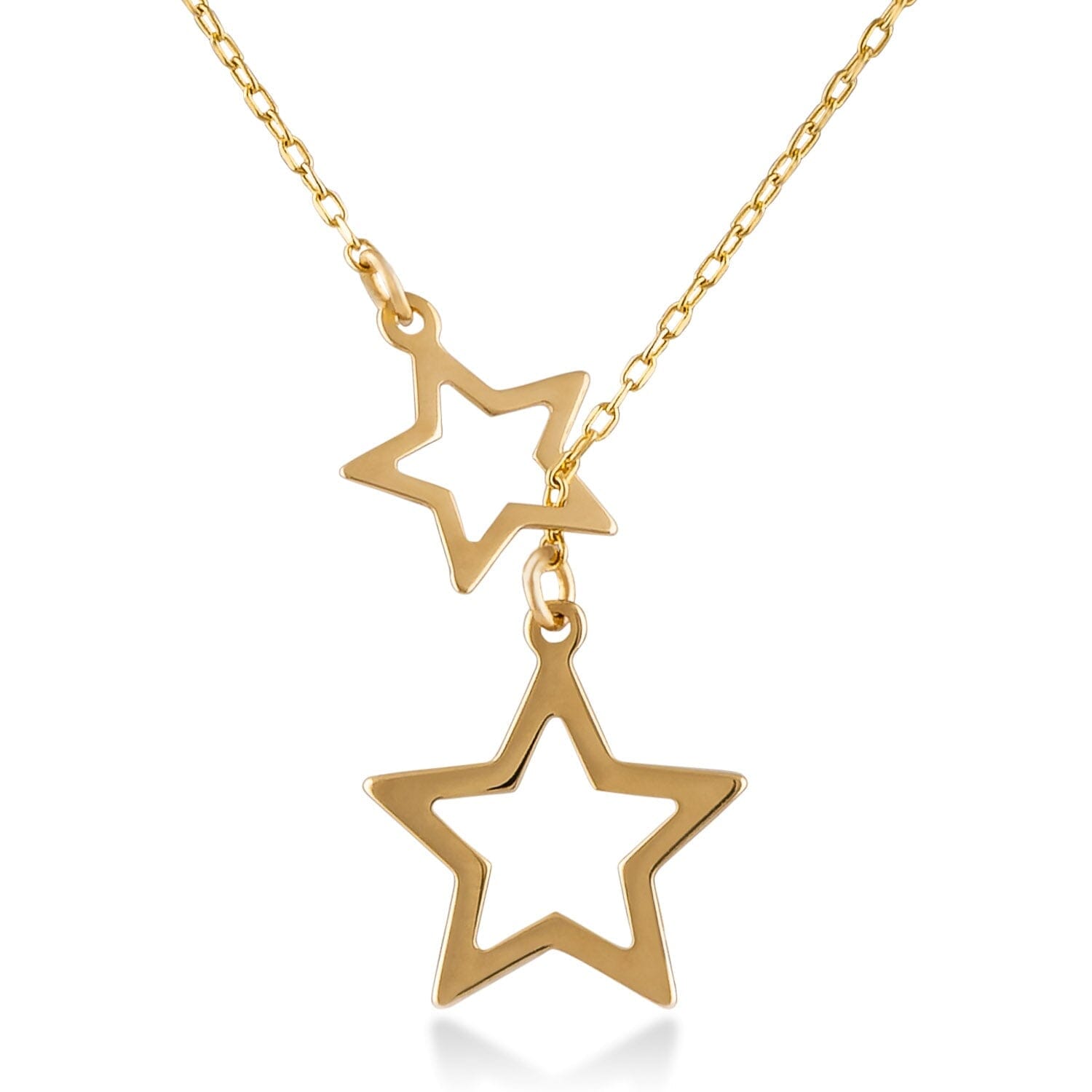 Stars Y-Necklace in 14k Solid Gold - JCarat