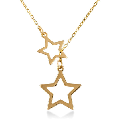 Stars Y-Necklace in 14k Solid Gold - JCarat