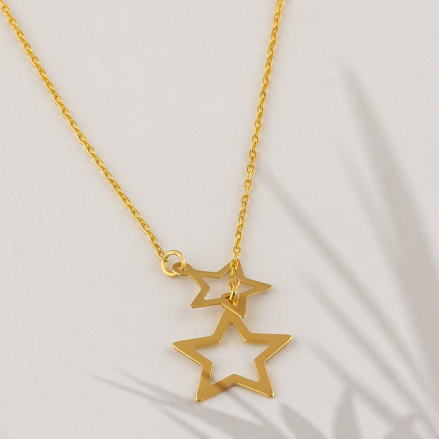 Stars Y-Necklace in 14k Solid Gold - JCarat