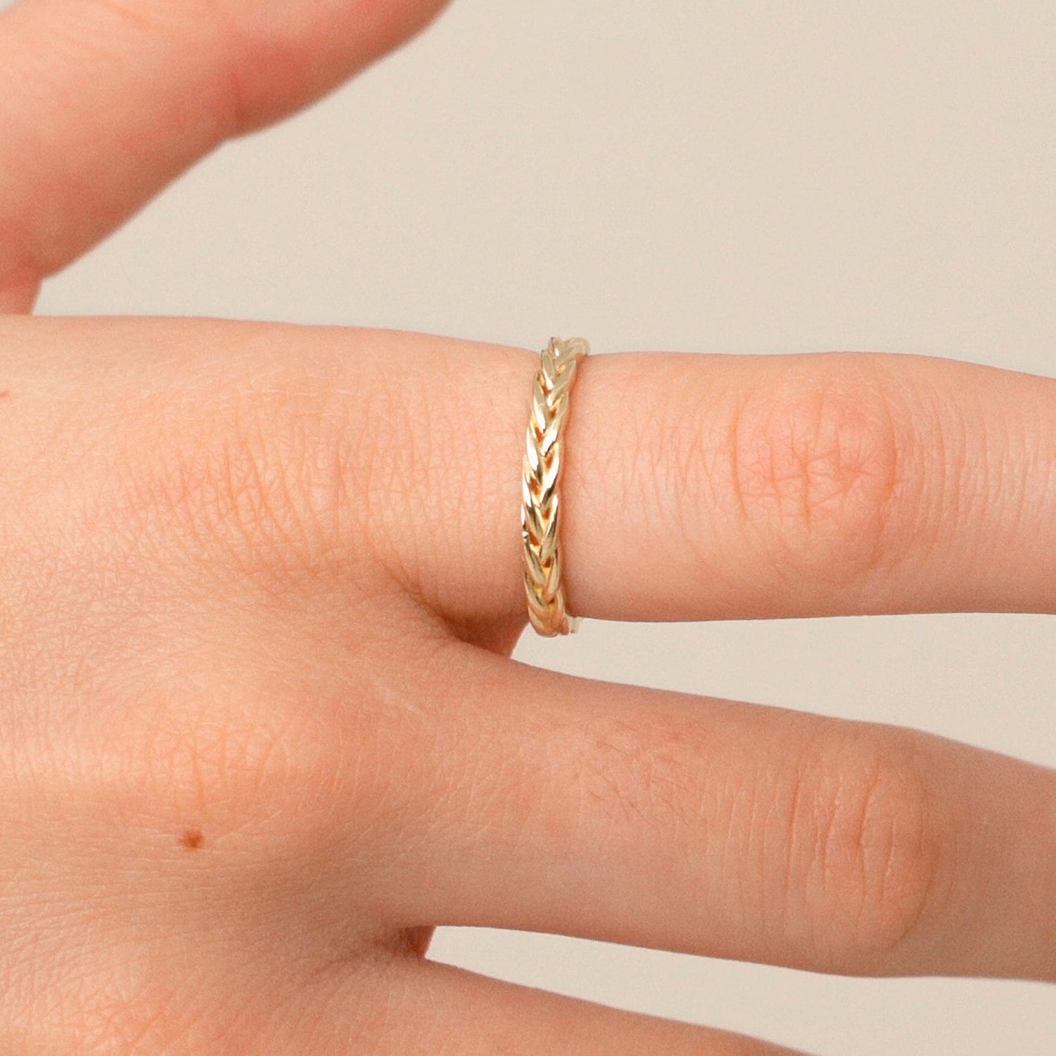 Twist Band Ring in 14k Solid Gold - JCarat