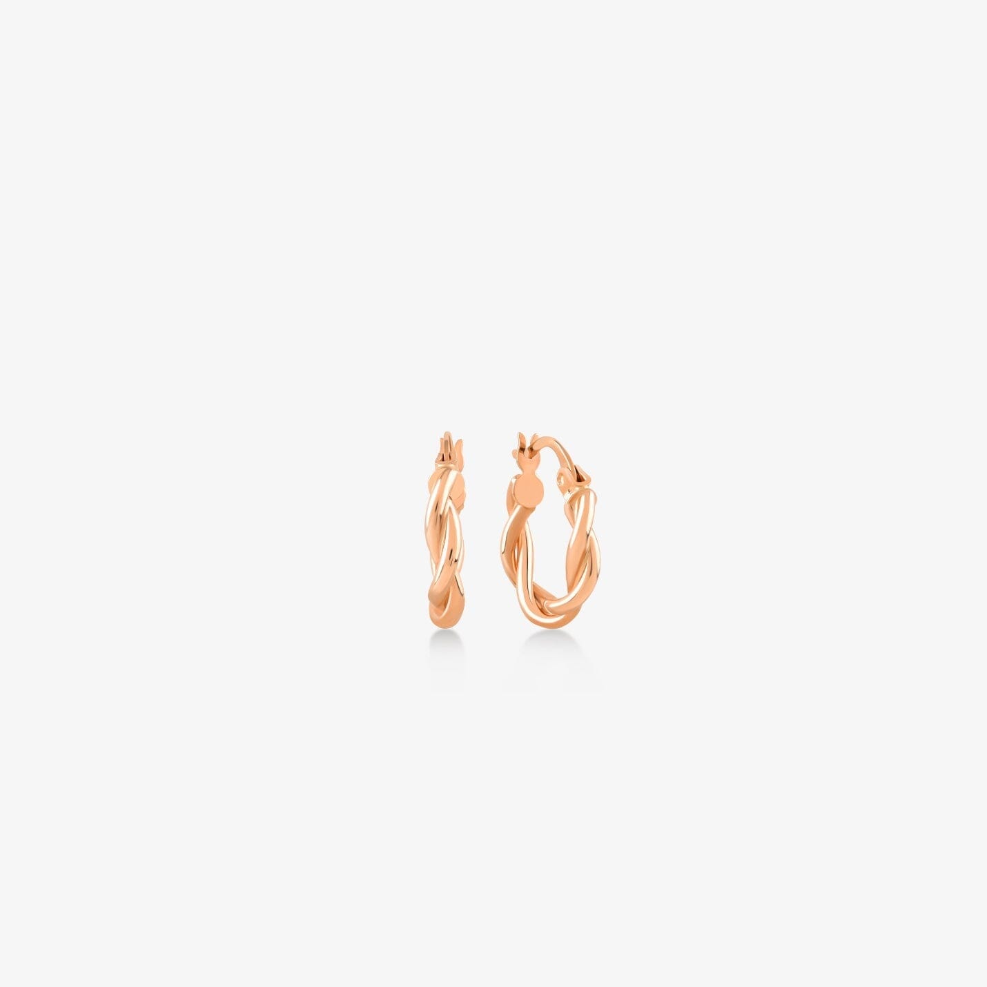 Twisted Hoop Earrings in 14k Solid Gold - JCarat