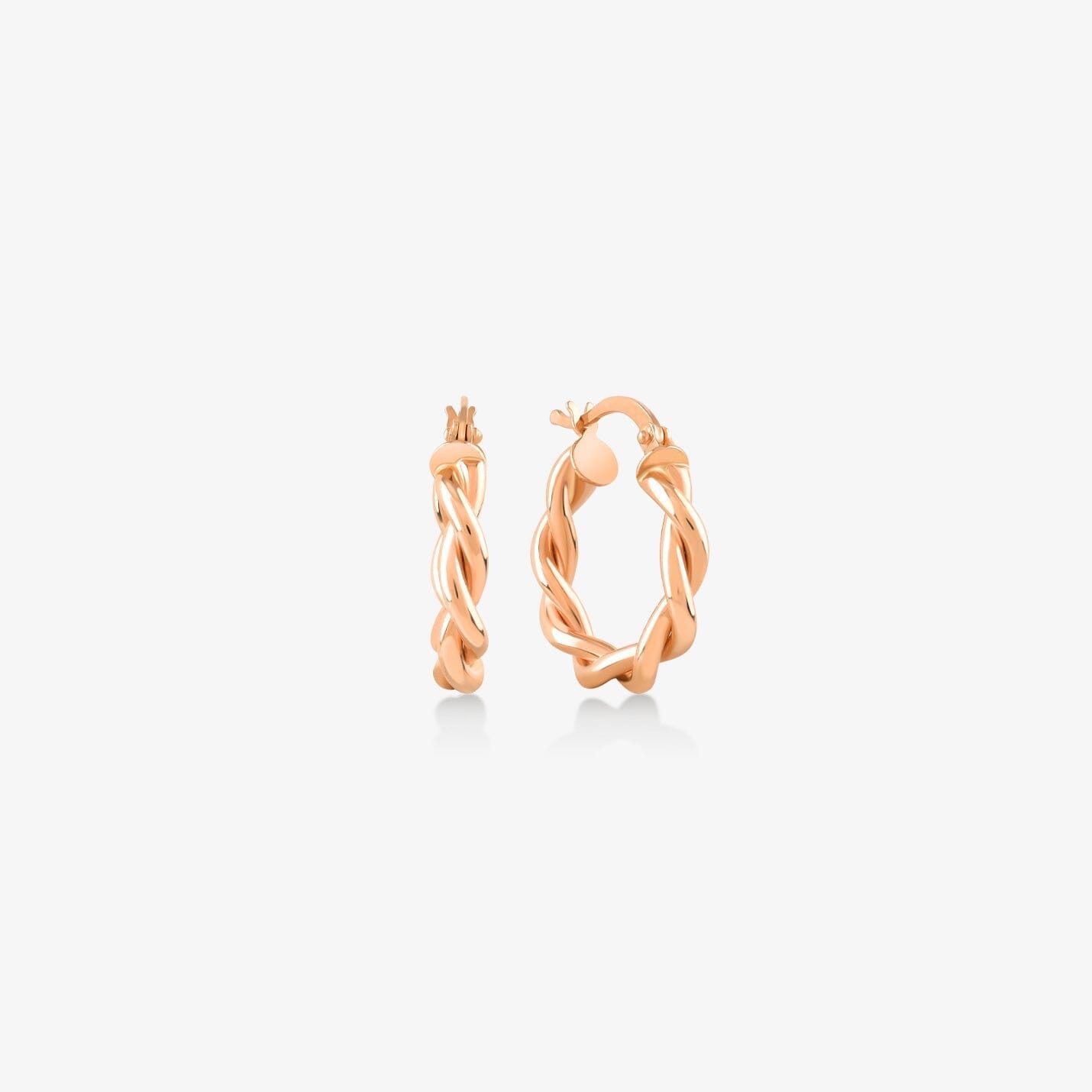 Twisted Hoop Earrings in 14k Solid Gold - JCarat